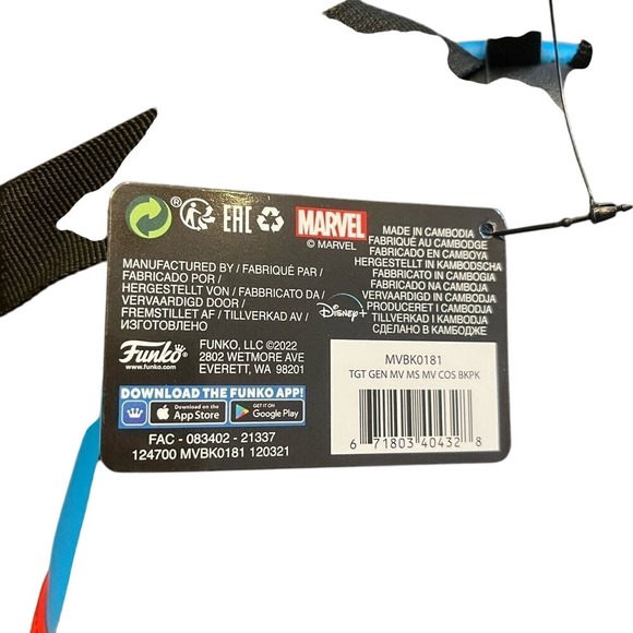 Marvel Ms. Marvel Funko Mini Backpack Blue Geometric Design Collector's Edition - Picture 3 of 7